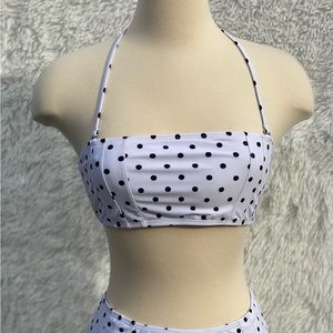 NWT White and black polka dots bikini set in Small